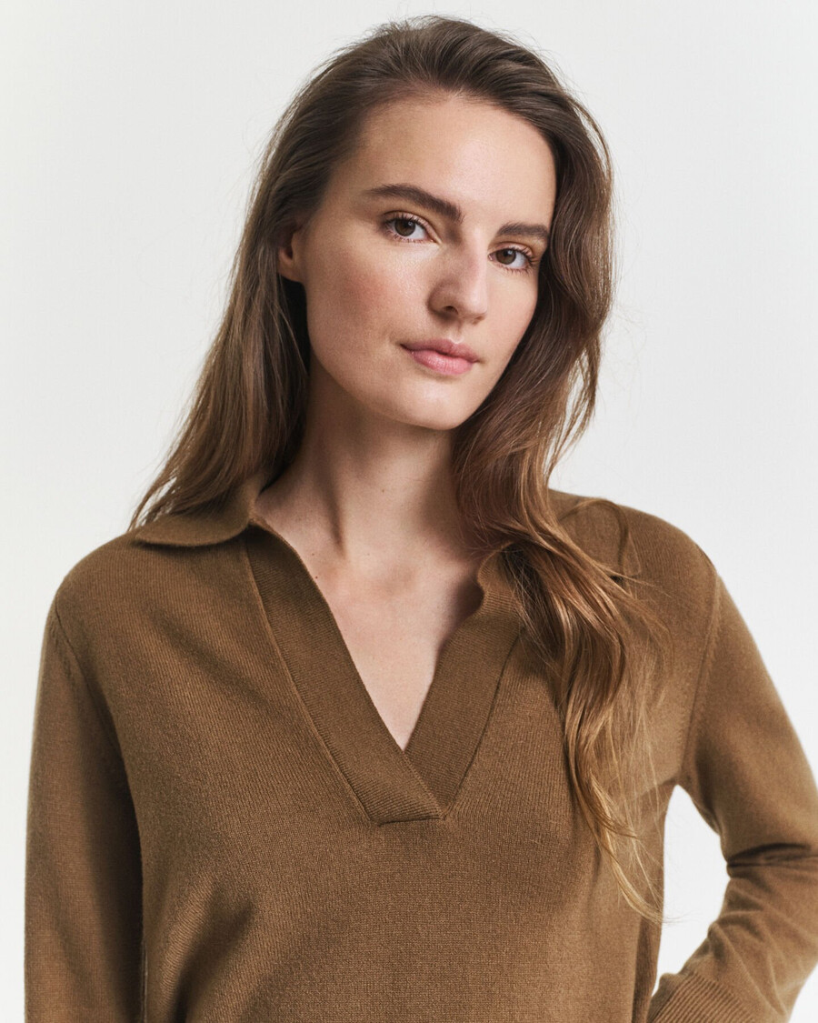 superfine lambswool rugger - warm khaki