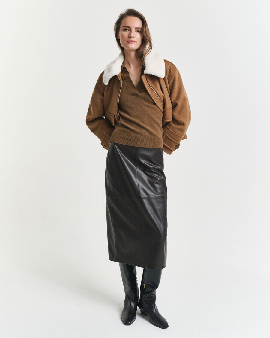 superfine lambswool rugger - warm khaki