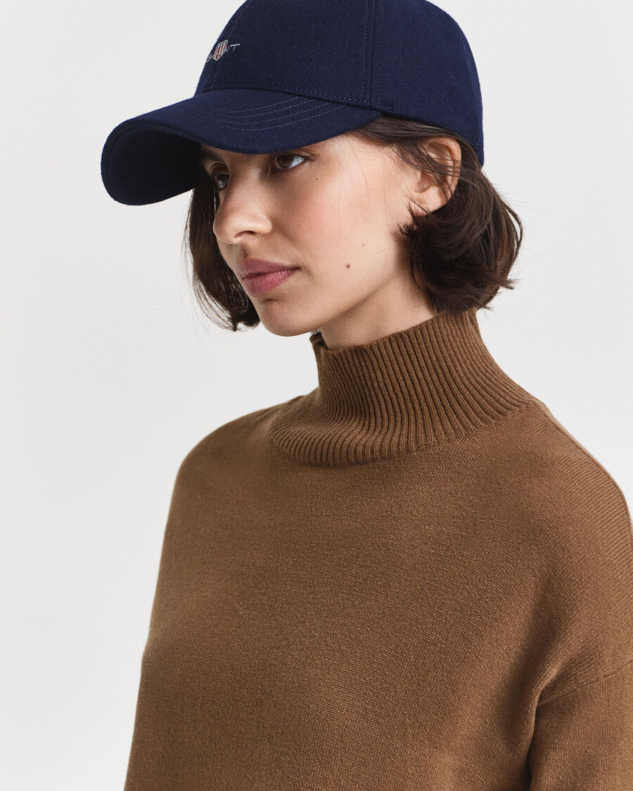 superfine lambswool turtleneck sweater - warm khaki
