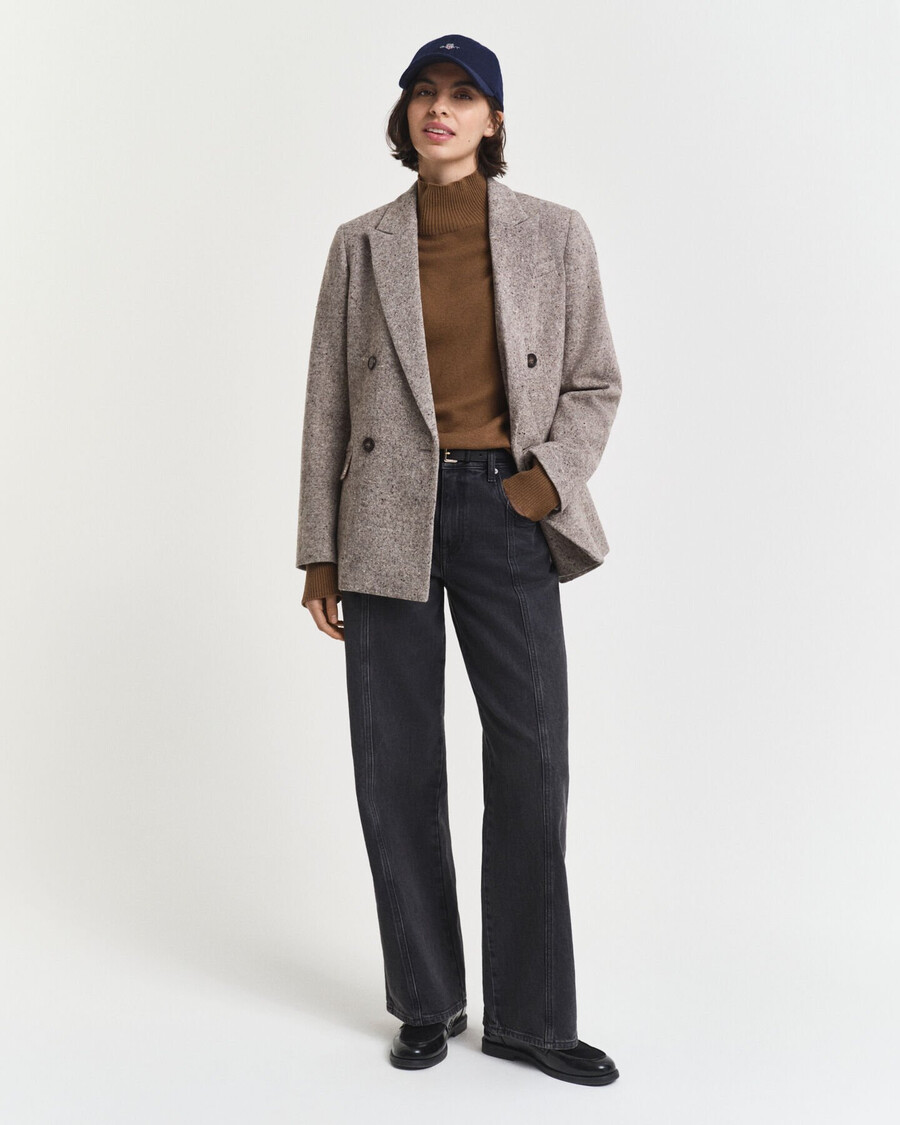 superfine lambswool turtleneck sweater - warm khaki