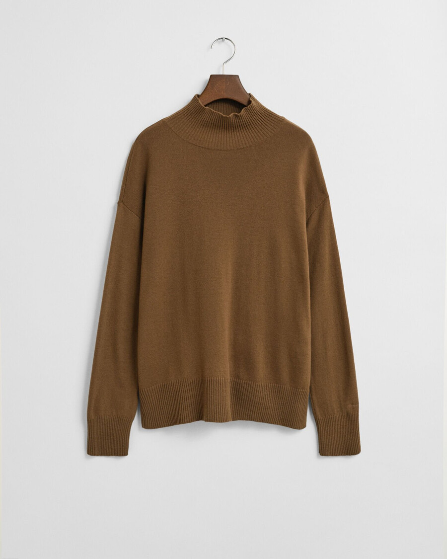 superfine lambswool turtleneck sweater - warm khaki