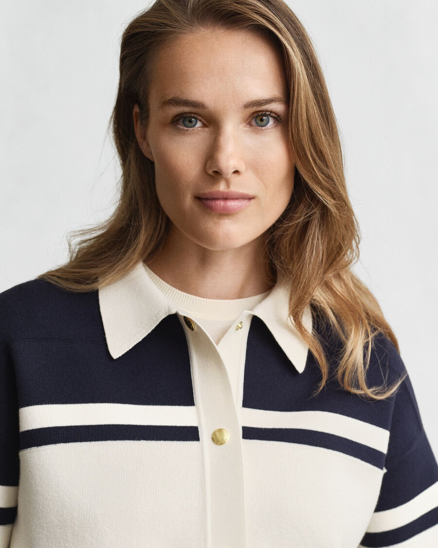 color blocked cardigan - evening blue