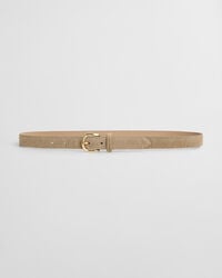 pony hair leather belt - greige