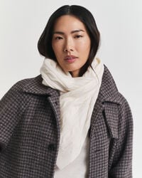 cable knit wool scarf - cream