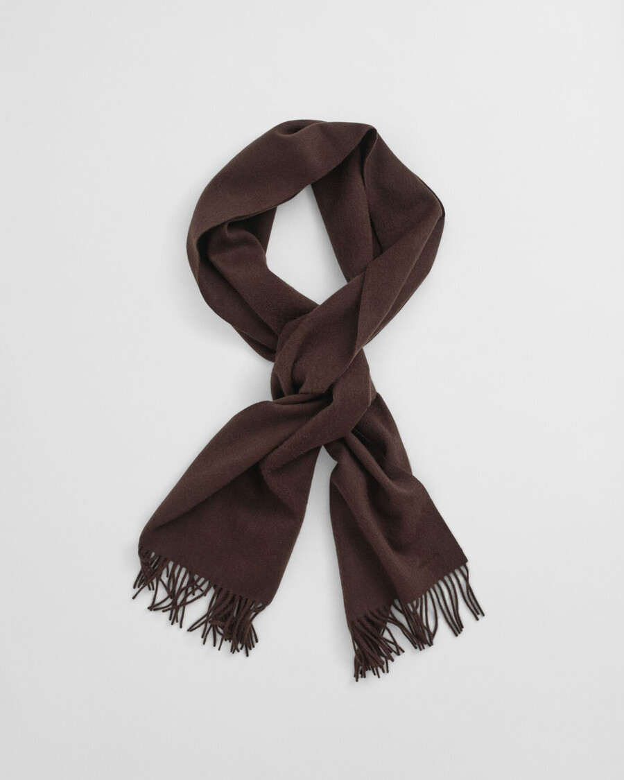 woven wool scarf - deep brown