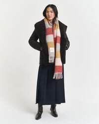 checked alpaca wool blend scarf - multicolor