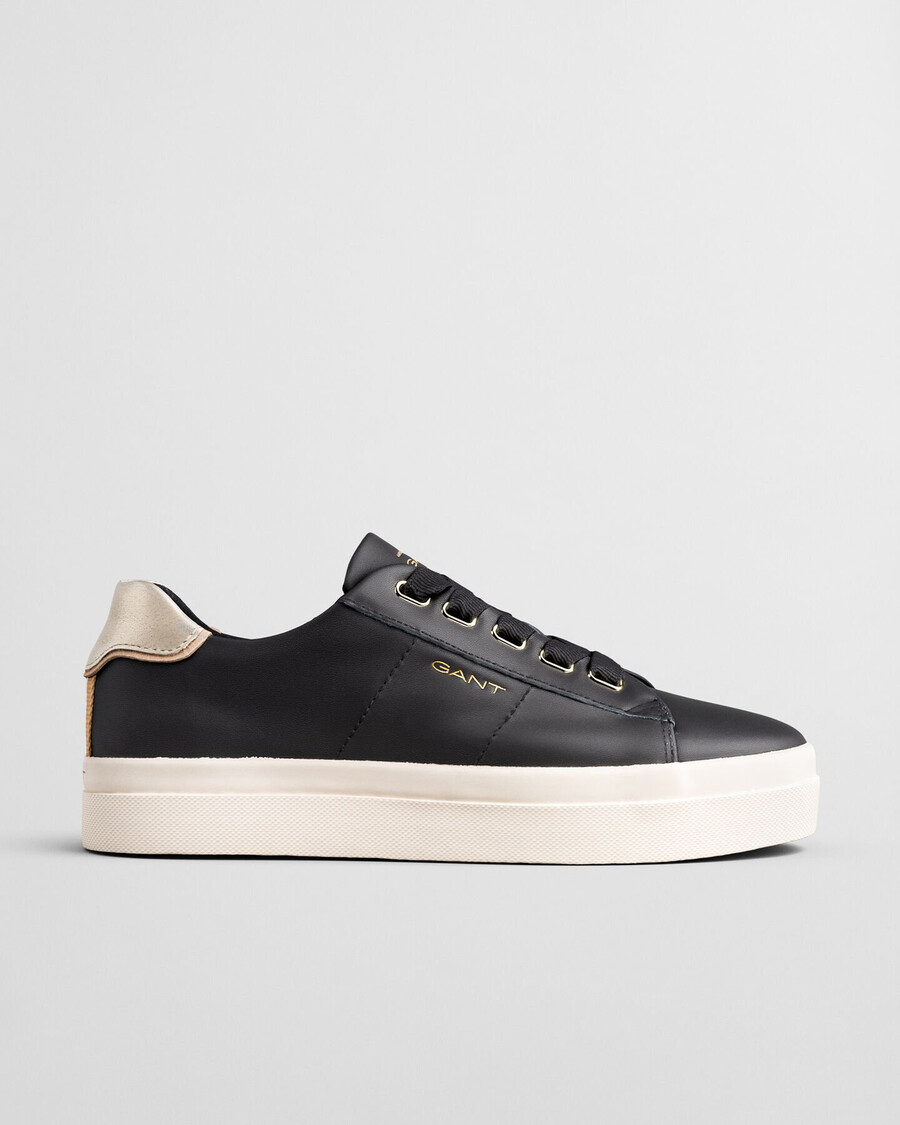 avona leather sneakers - ebony black