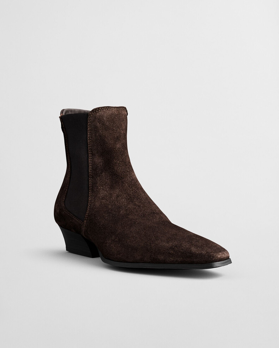 bassotte suede boots - deep brown