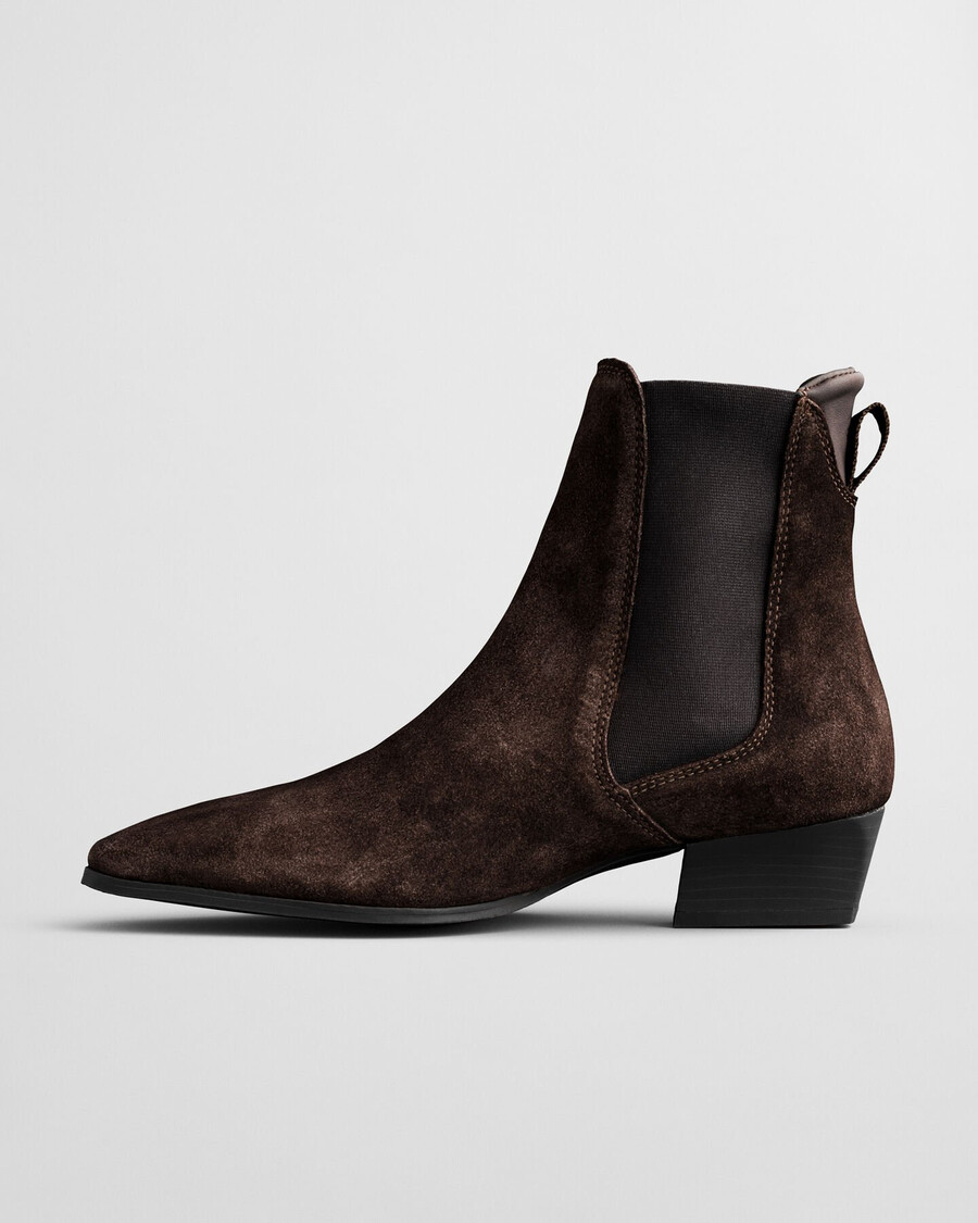 bassotte suede boots - deep brown