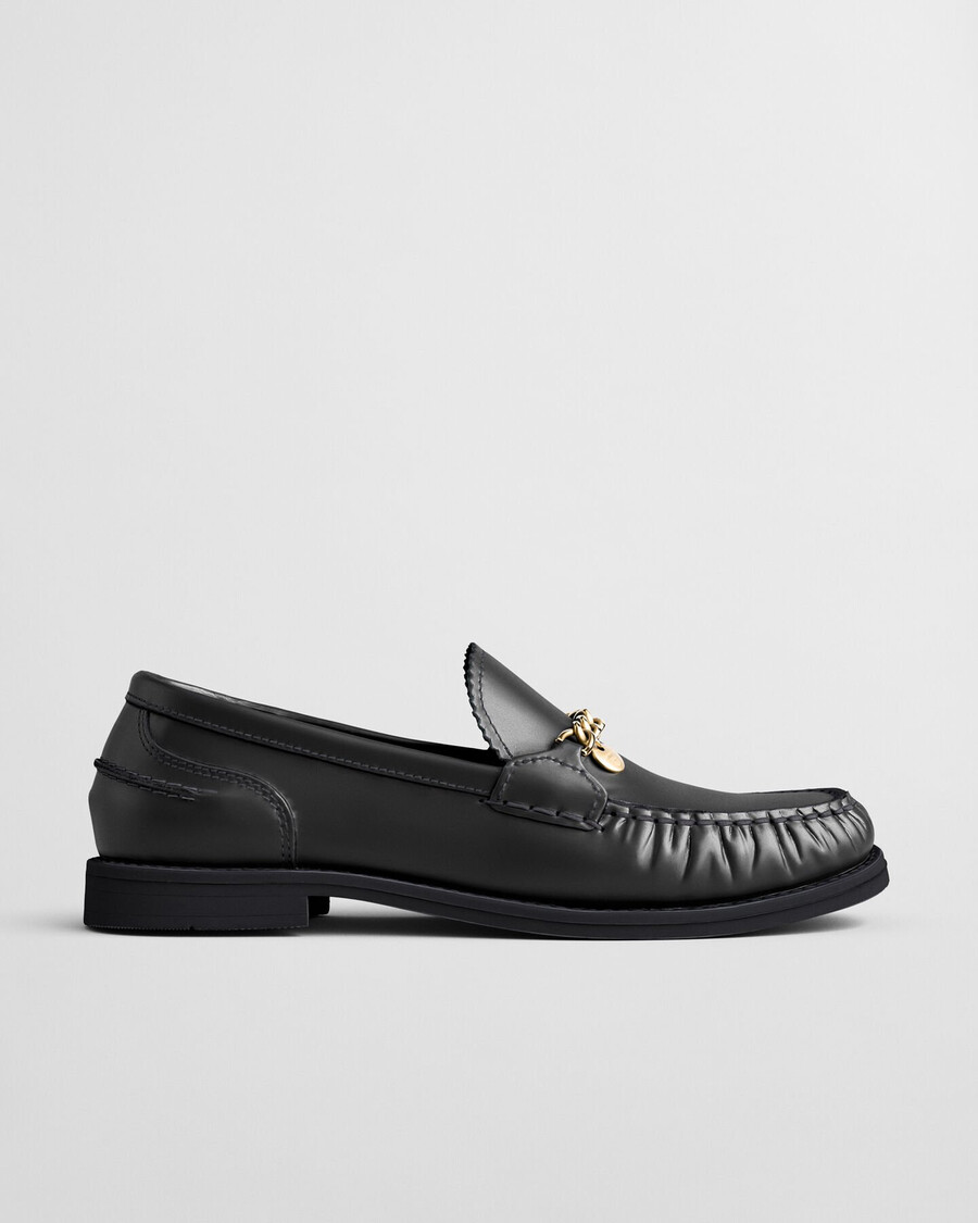 gracelyn leather loafers - black