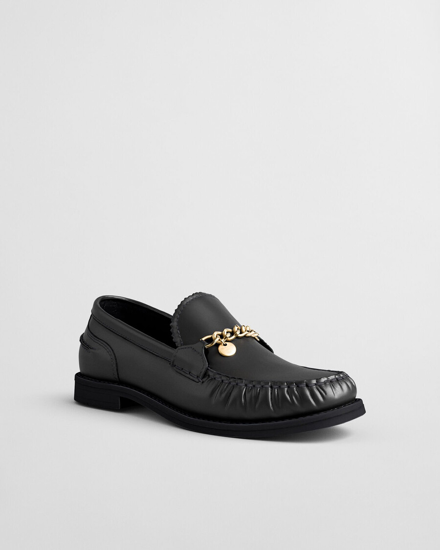 gracelyn leather loafers - black