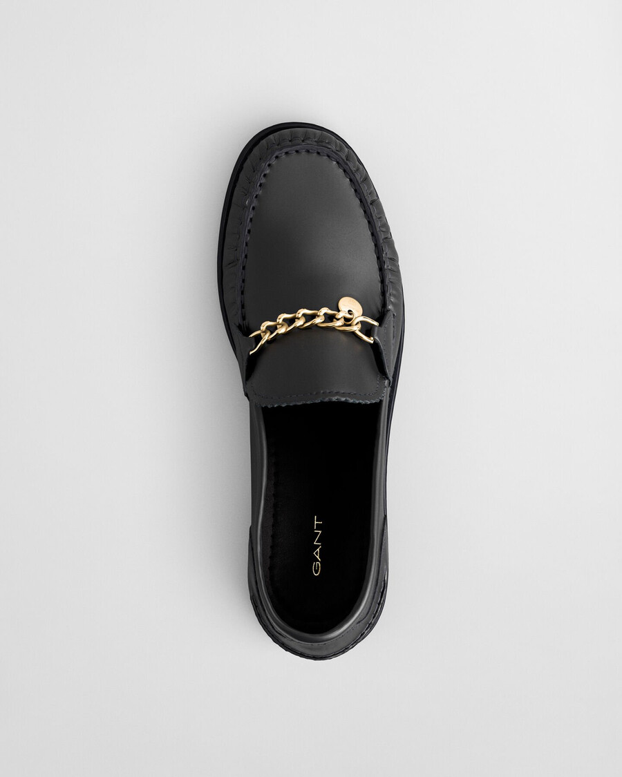 gracelyn leather loafers - black