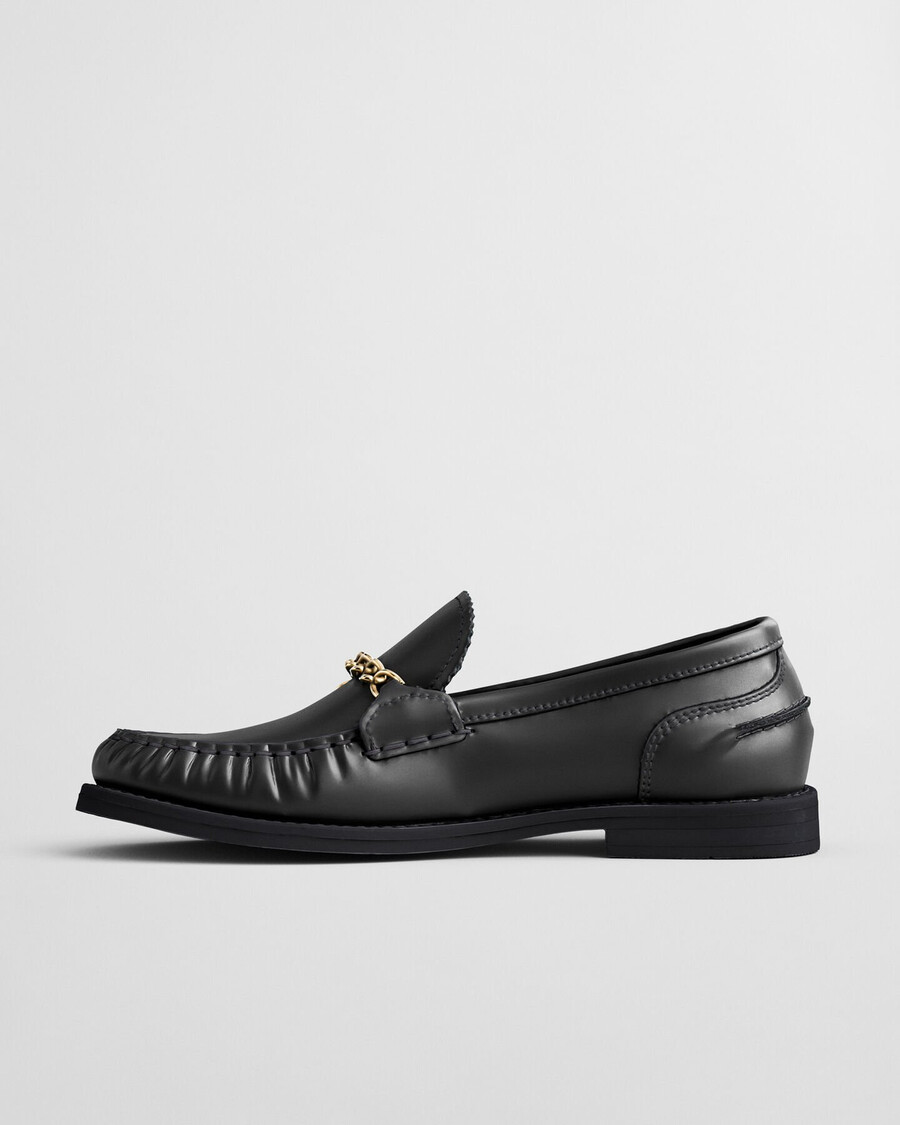 gracelyn leather loafers - black